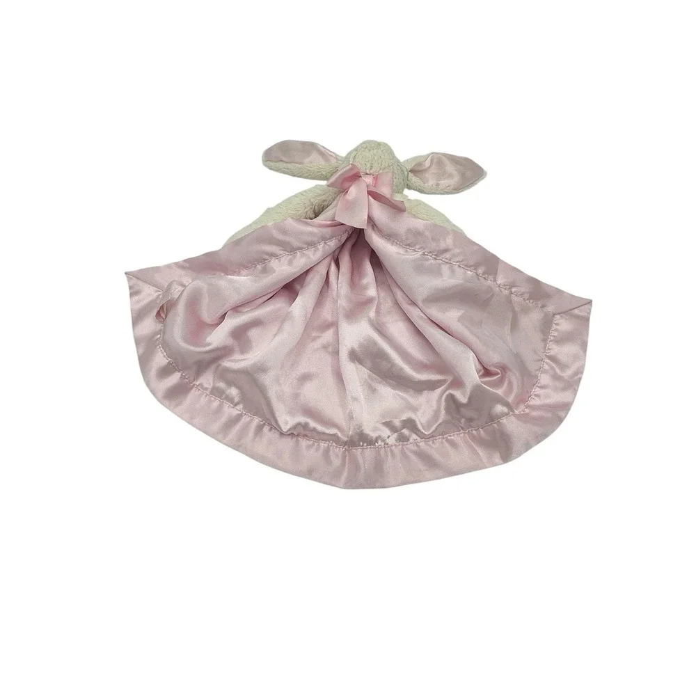 Bearington Baby Lovey‎ Security Blanket Pink Plush Satin Bunny Rabbit Pre Owned